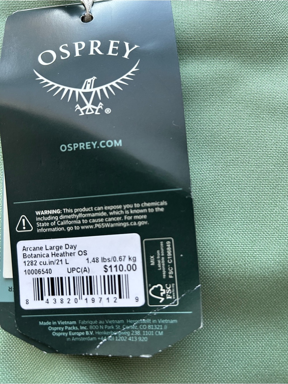 OSPREY Arcane Large Day Backpack in Botanica Heather (Green)